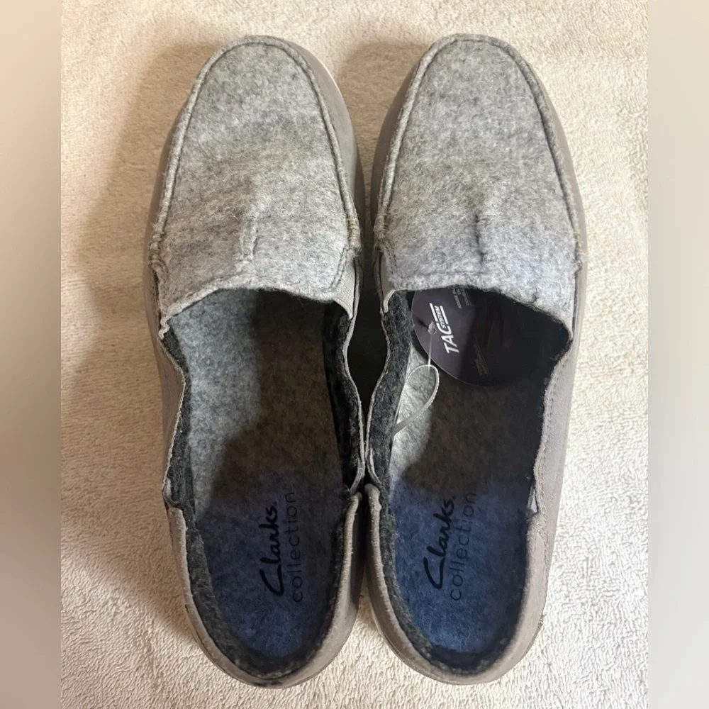 Clarks Men's Gorwin Step Sneaker Loafers Sz 9M Gray Suede Casual City